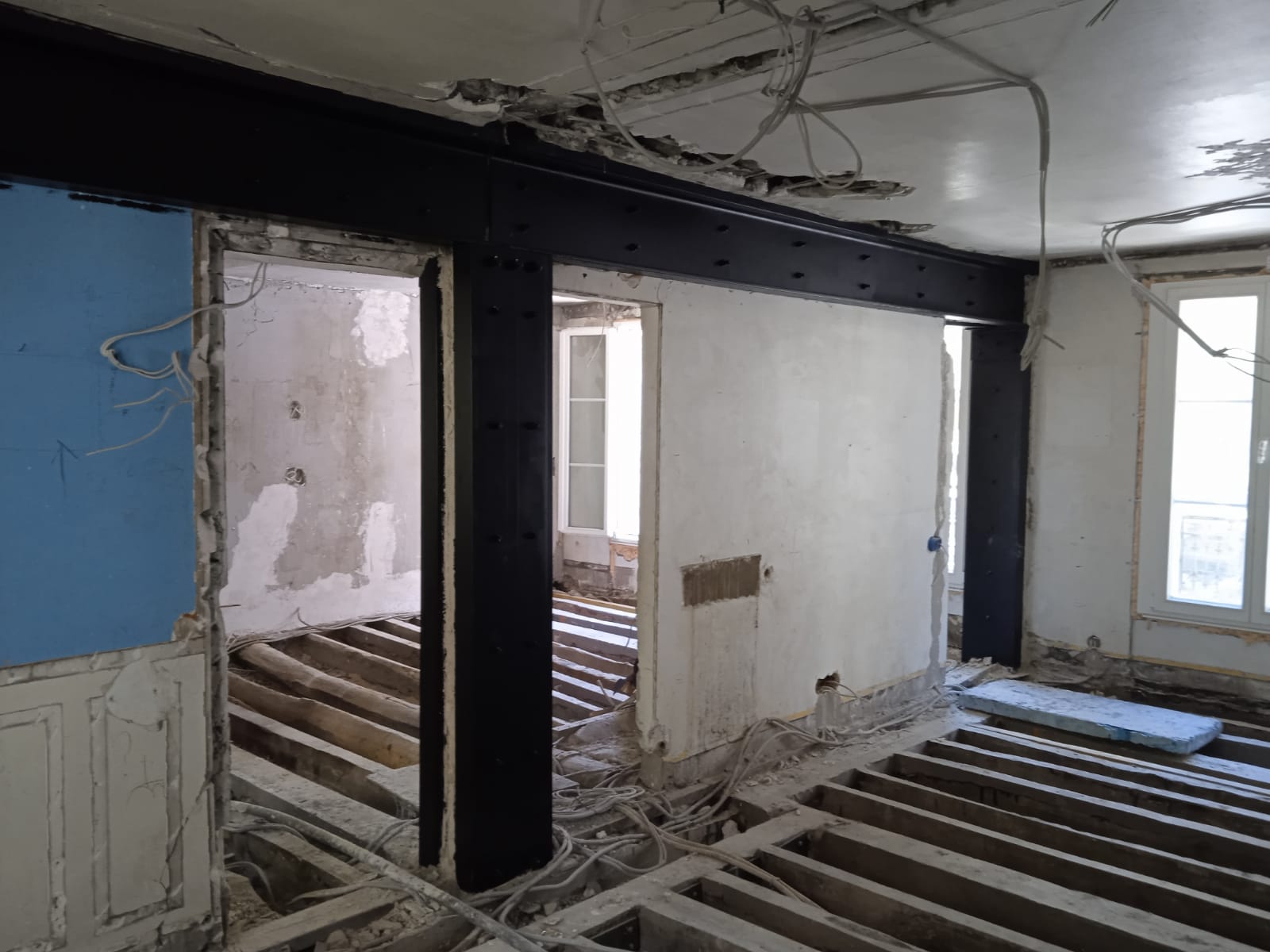 Renforcement structurel et ouverture de mur porteur